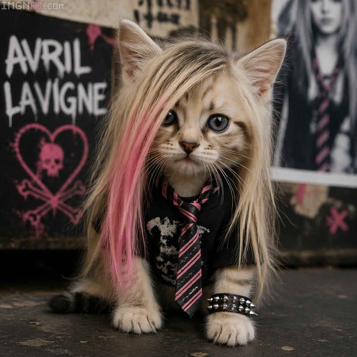 Social Media Post - Pop-Punk Emo Kitten Portrait