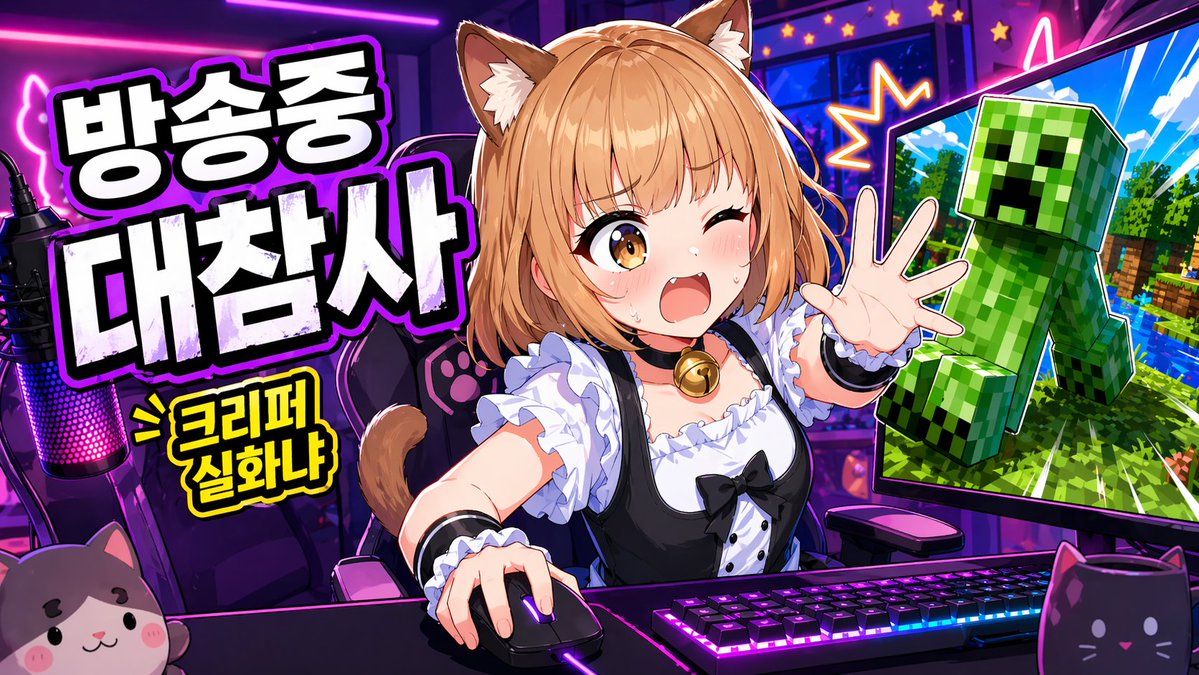 YouTube Thumbnail - Anime VTuber Minecraft Stream Thumbnail