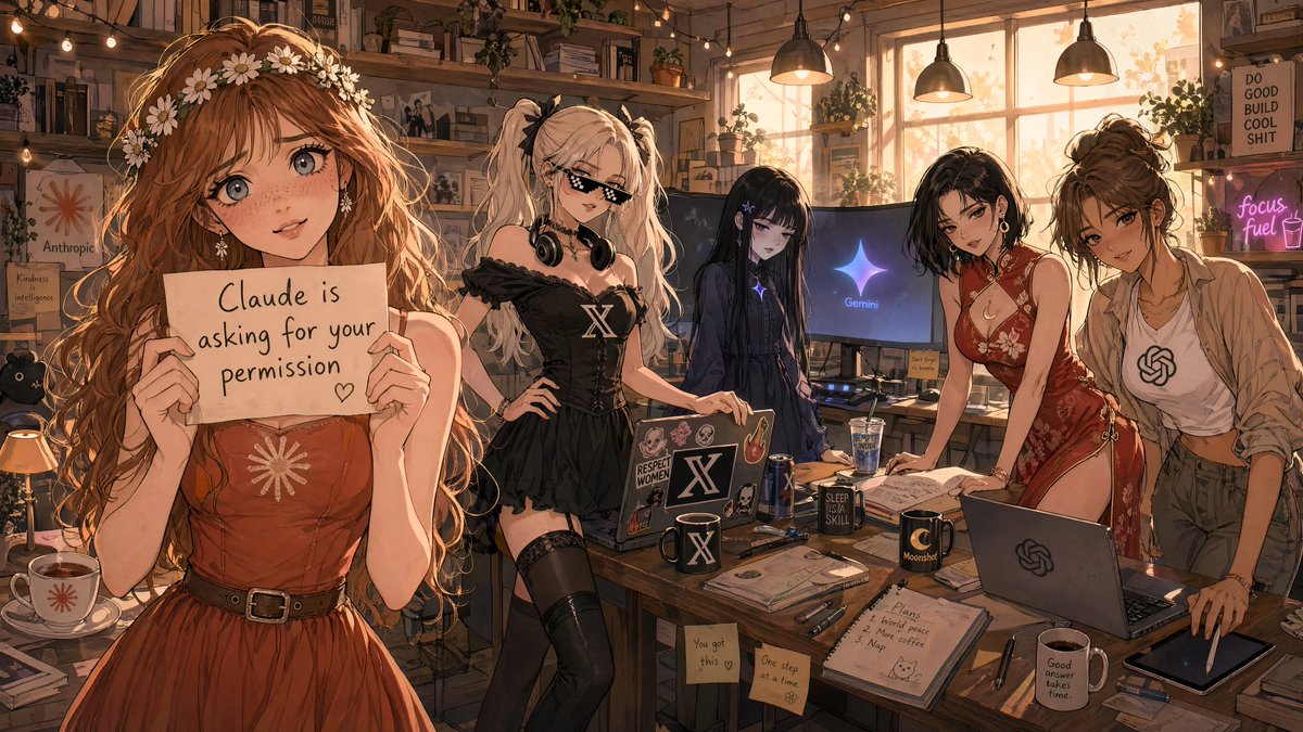 Comic / Storyboard - Anime AI Studio Girls at Sunset