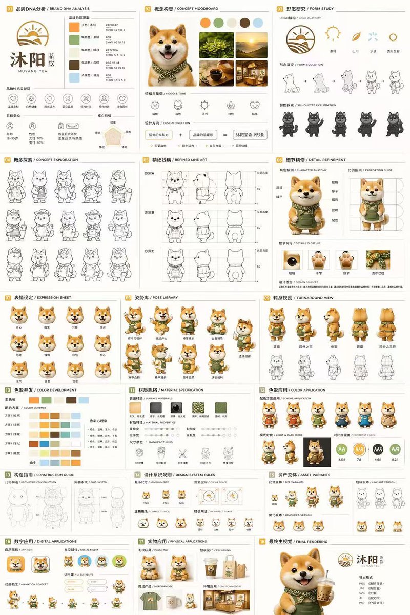 Product Marketing - 18-Panel Mascot Brand Identity Document