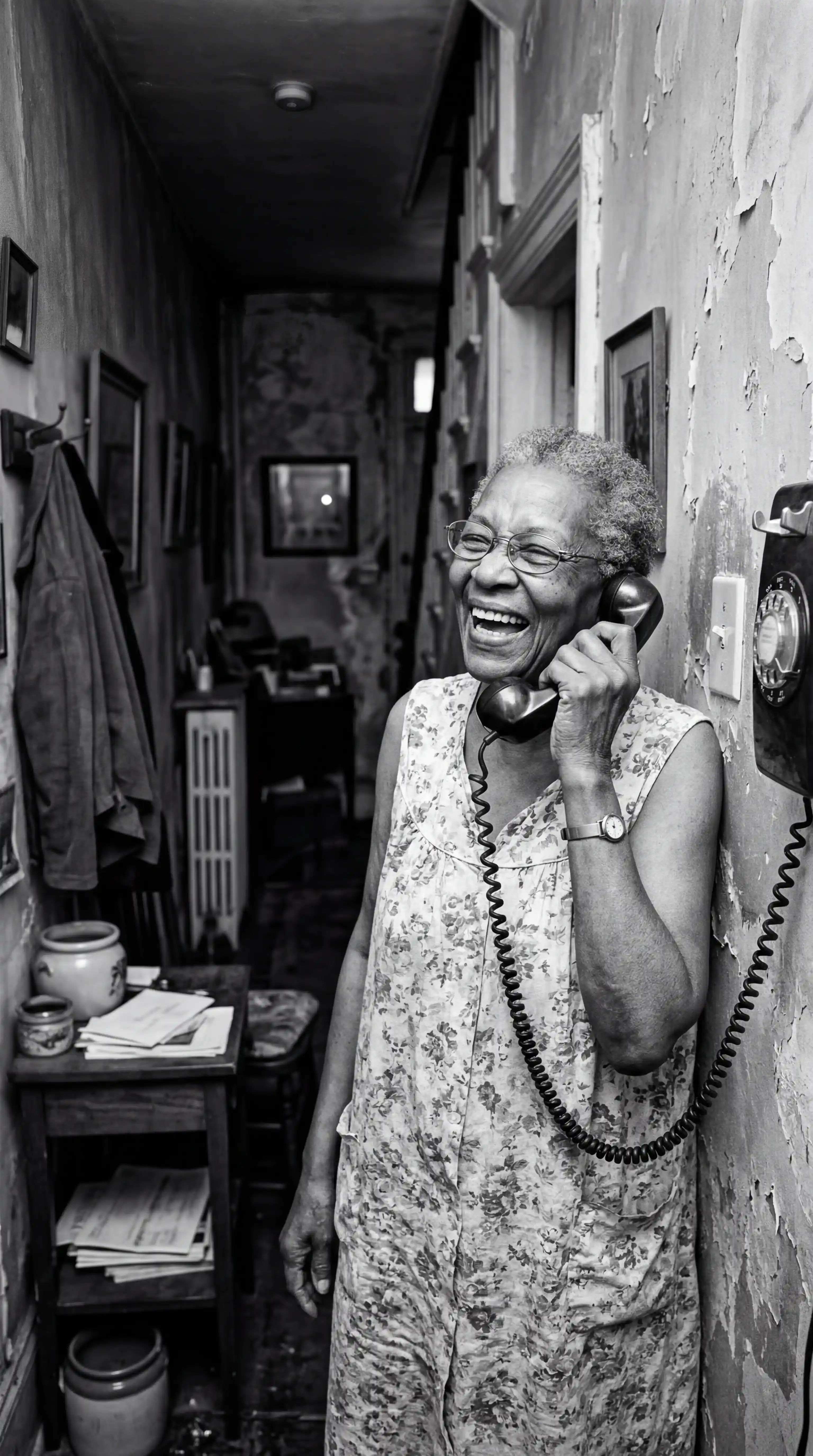 Black and White Old Woman