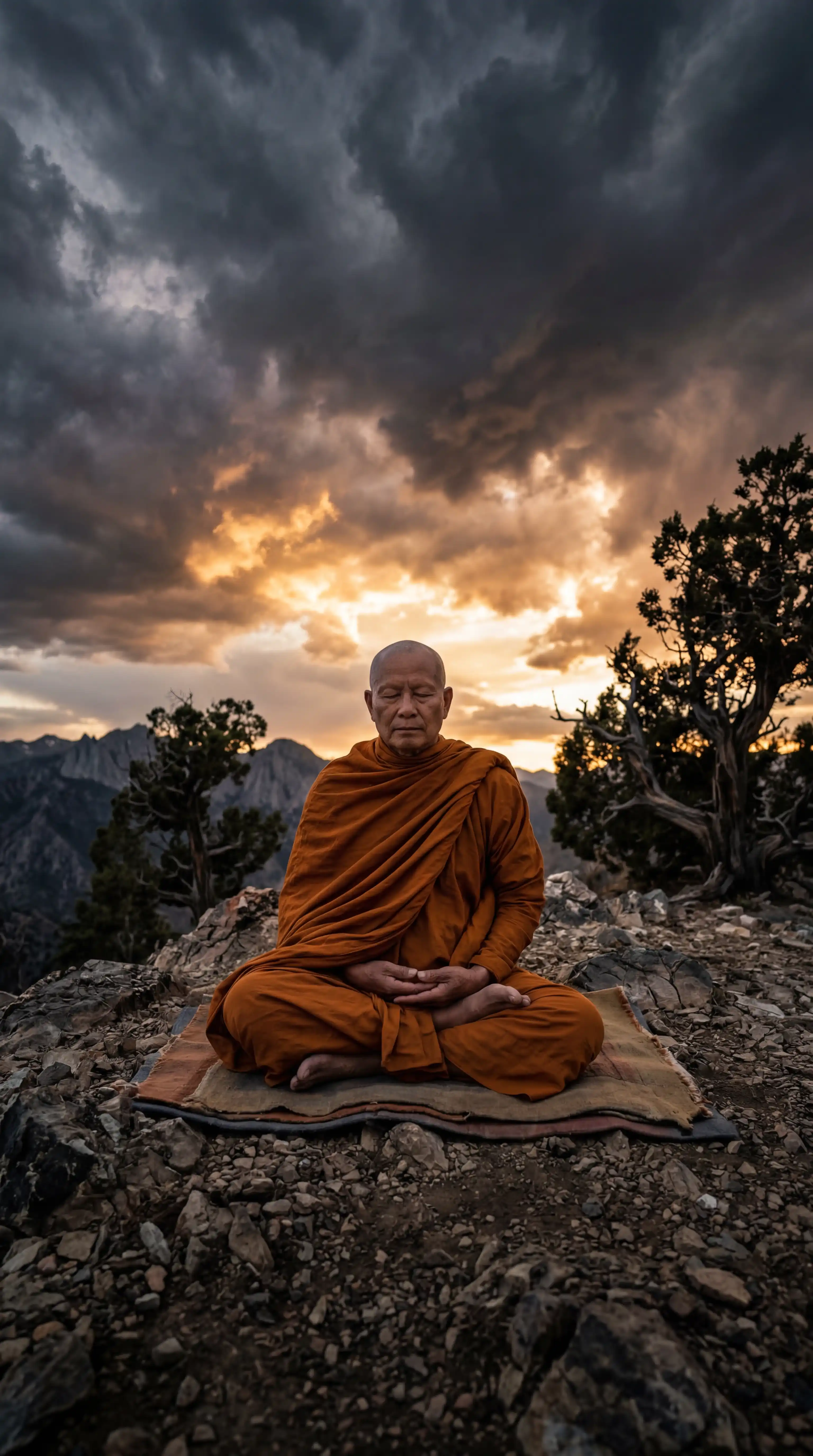 Buddhist Monk Meditation