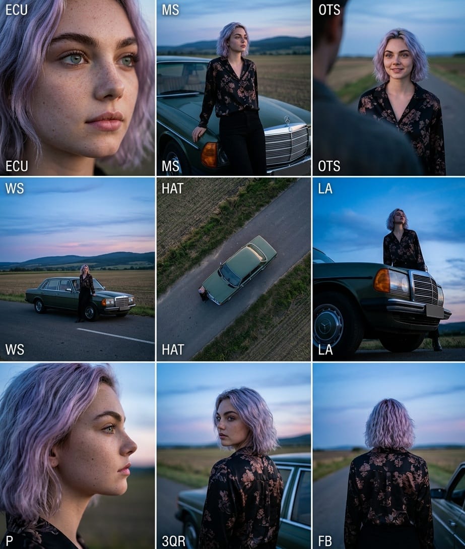 YouTube Thumbnail - Cinematic 3x3 Grid Camera Angle Prompt