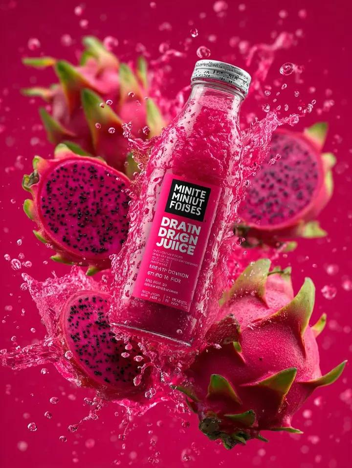 E-commerce Main Image - Explosive Dragon Fruit Juice Photography